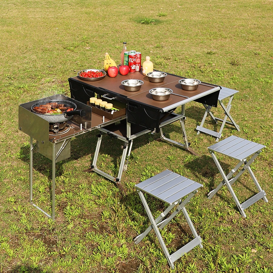 Family Self Driving Travel Outdoor Camping Cookware Set Mobile Kitchen