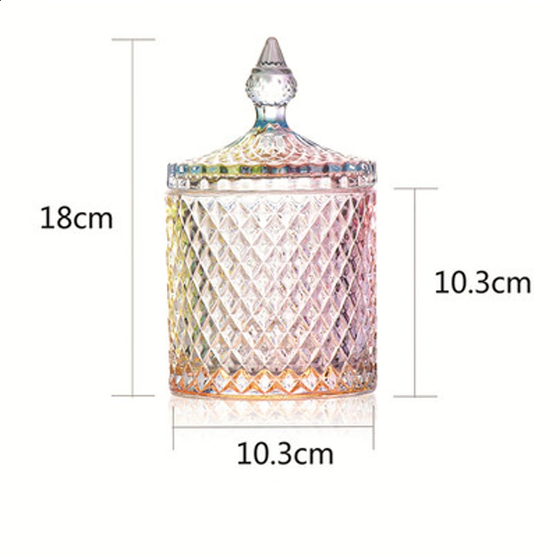 Large Crystal Diamond Glass Jar Food Storage Organization Candy Box Bowl Storage