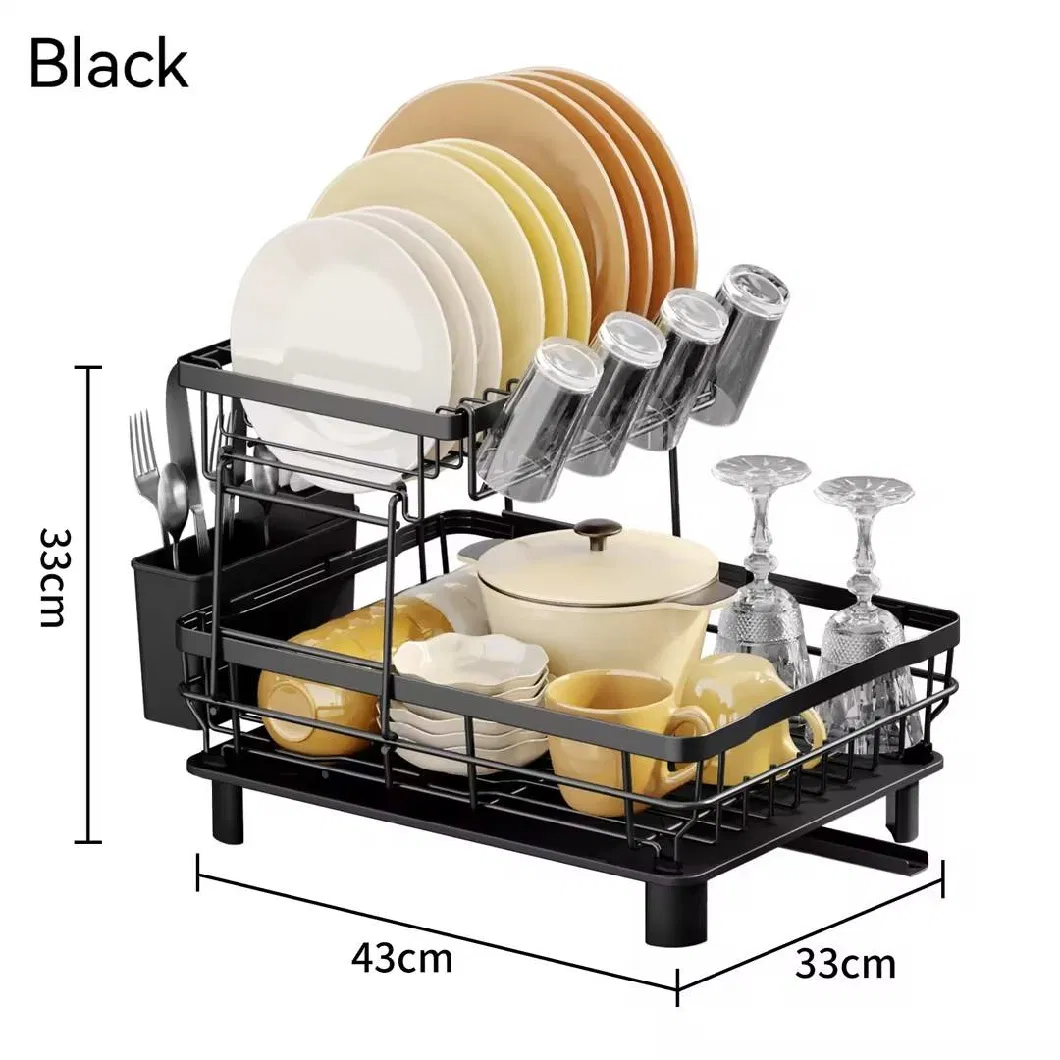 Dish Kitchen Counter Detachable Large Capacity Drainer Storage Organizer Utensil Holder Drying Rack