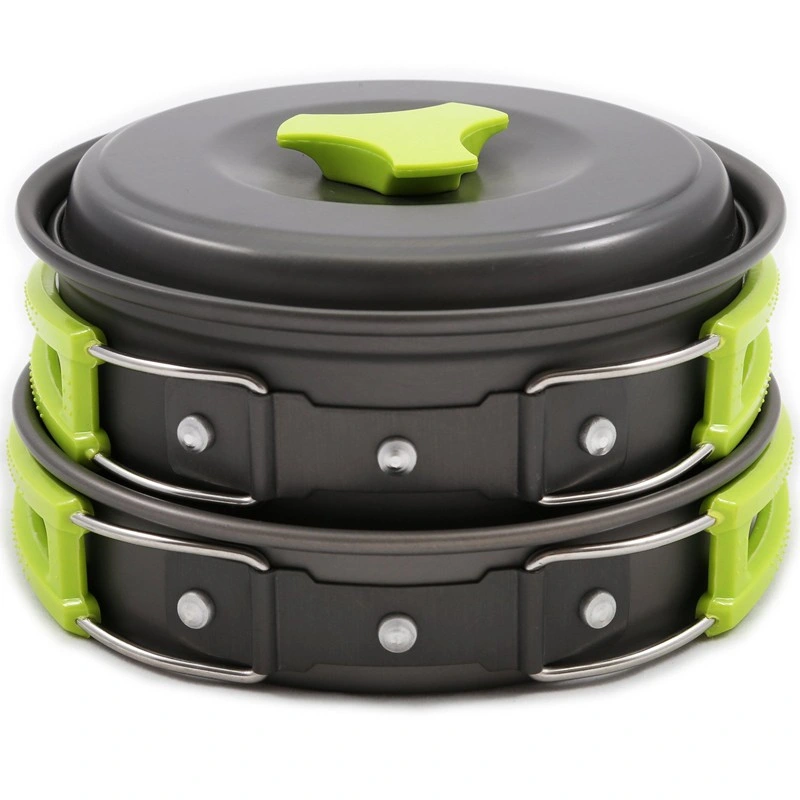 Outdoor Picnic Kitchen Camping Cookware Folding Camping Pot Set for 2-3 People