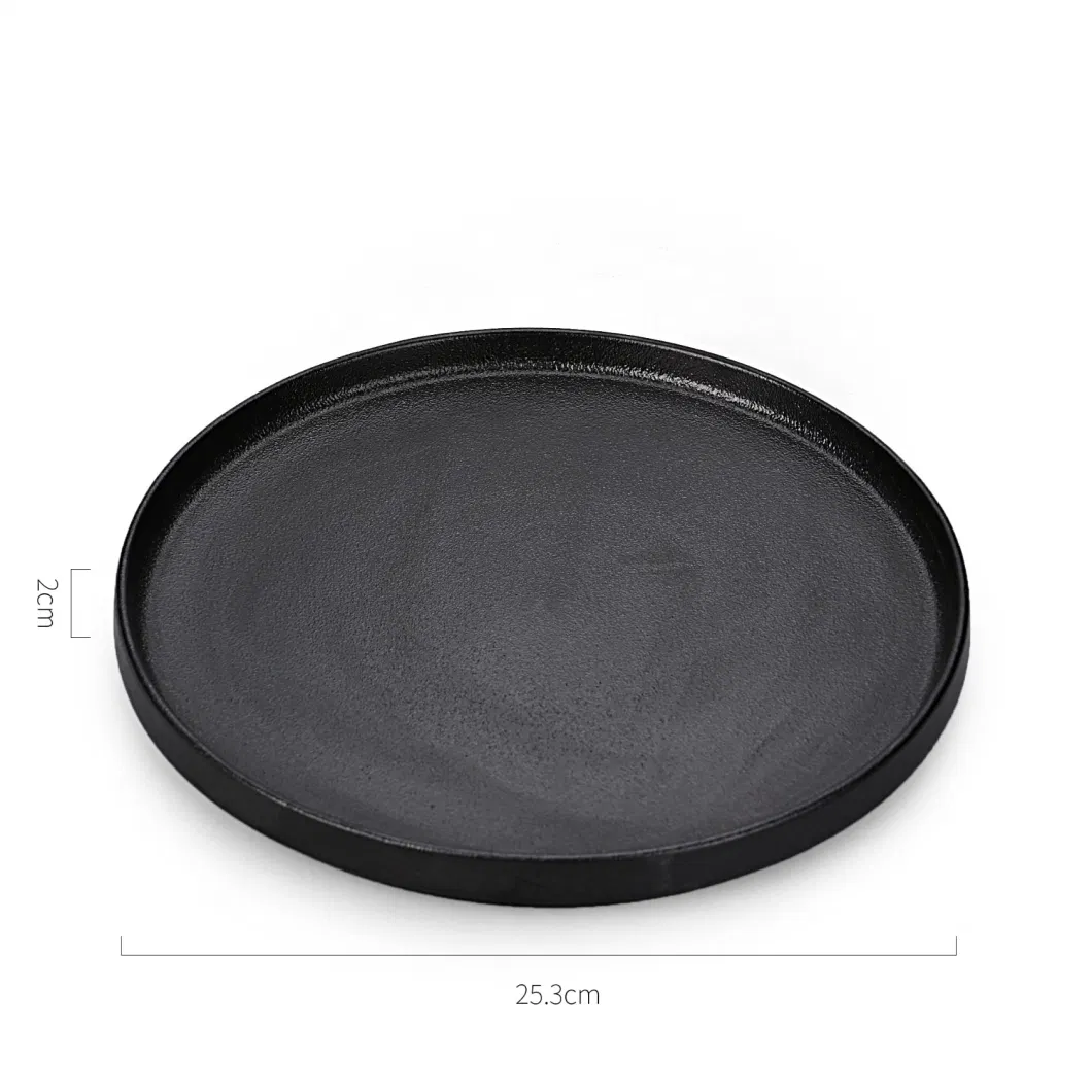 Factory Hotel Black Nordic Restaurant Tableware Plates Porcelain Dishes Ceramic Dinner Plates Crockery Plates for Restaurant