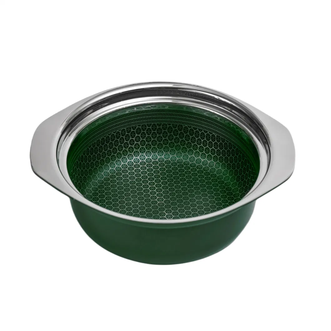 Hot Sales Stainless Steel Cookware Nonstick Honey Comb Coating Blackish Green Ceramic 18cm Soup Pot