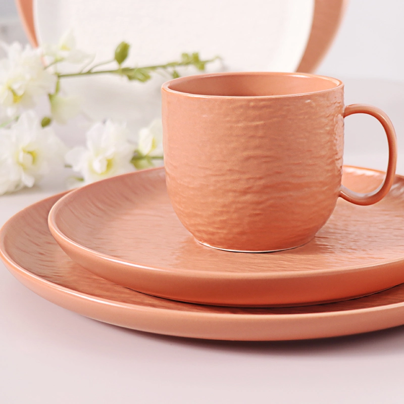 Light Chinaware Earth Tone Dinnerware Set Simply Orange Stoneware Porcelain Christmas Crockery