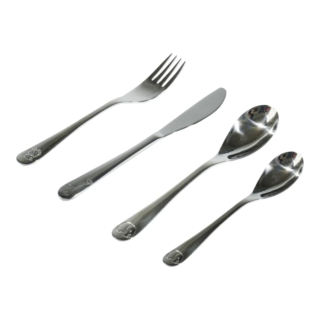 18/8 Stainless Steel Children&prime;s Tableware 4PC/Set