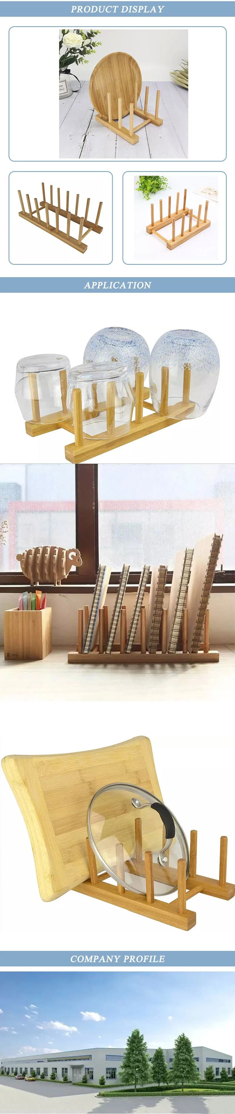 Multifunctional Bamboo Wood Dish Rack Drain/Dry/Storage Plate Rack-Standing Kitchen Rack Cabinet Organizer
