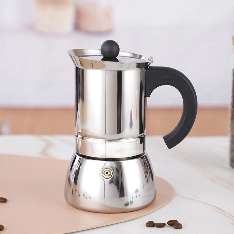 2023 4cup Moka Coffee Maker Espresso Stainless Steel Moka Pot