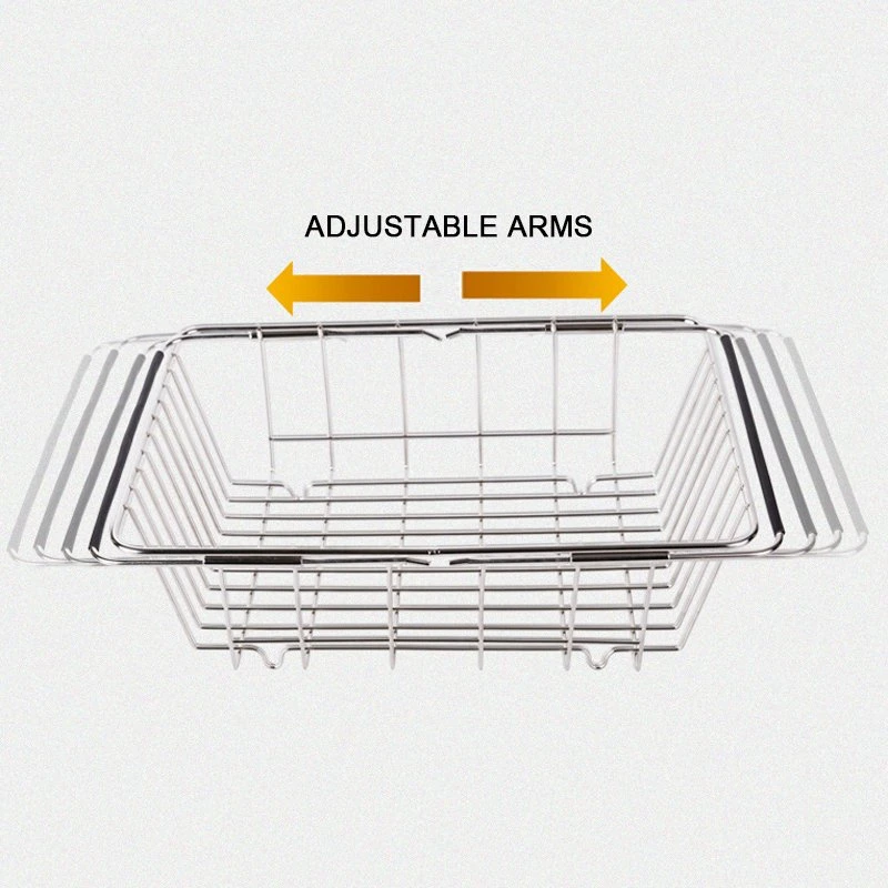 Deep Large Expandable Organizer Over The Sink Dish Drying Rack Kitchen Dish Rack Drainer Stainless Steel