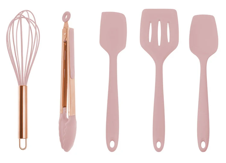 Mini Size Kitchen Tools 5 Piece Copper Silicone Kitchen Utensils