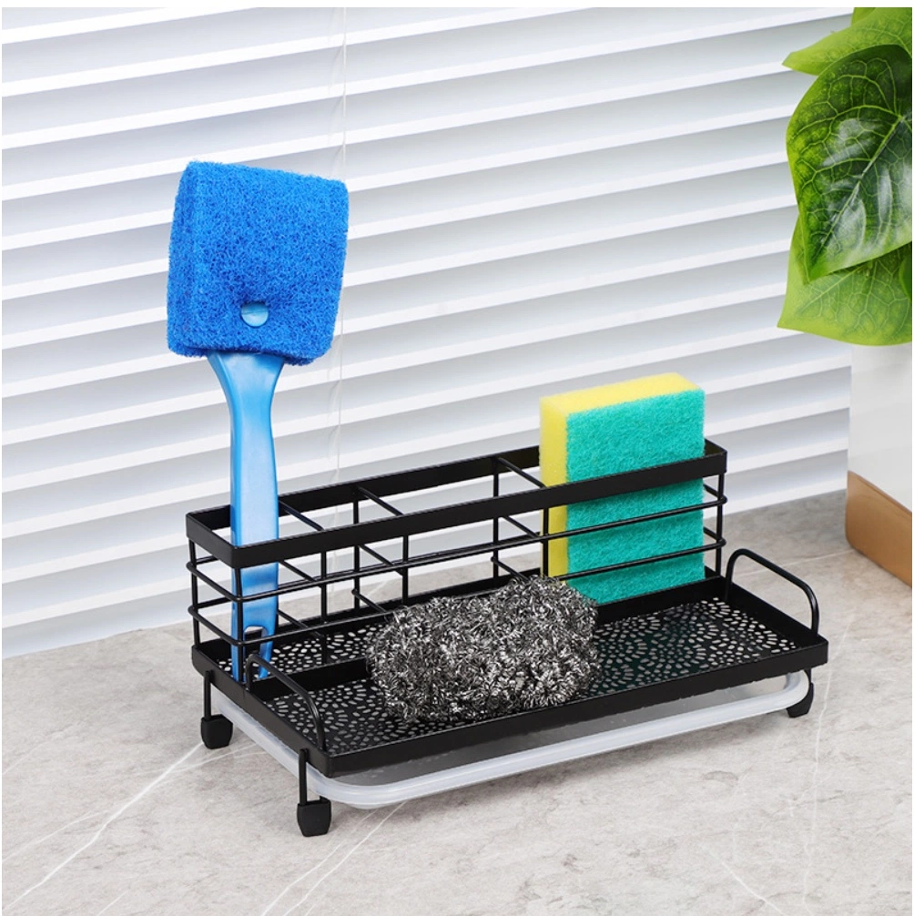 Sink Caddy Kitchen Organizer with Removable Drip Tray for Countertop Dish Rack