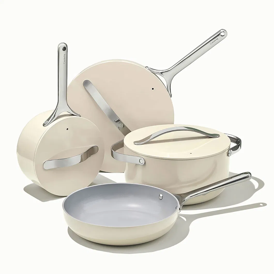 Nonstick Ceramic Cookware-Set Pots Pans Lids and Kitchen-Storage Oven-Safe All Stovetops Compatible