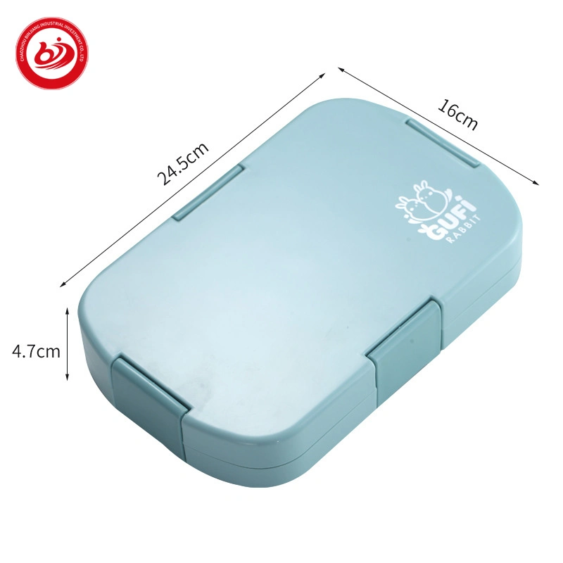 Wholesale 6-Compartment Bento Lunch Box Portable Leak-Proof Plastic School Children Dinnerware Sets Square Shape All-Season Eat