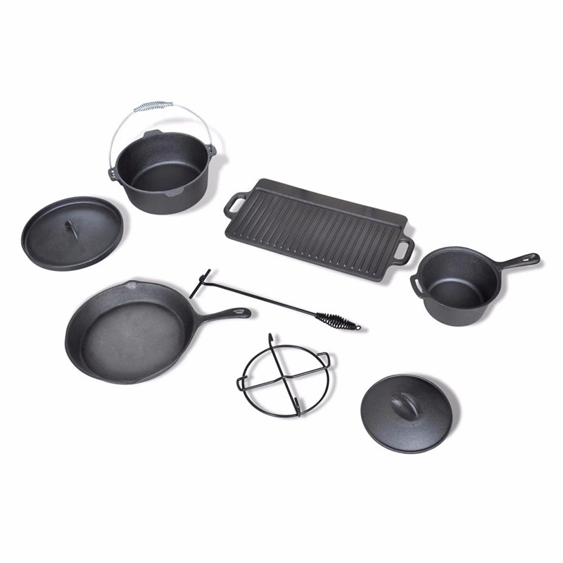 Non Stick Camping Cast Iron Cookware Set