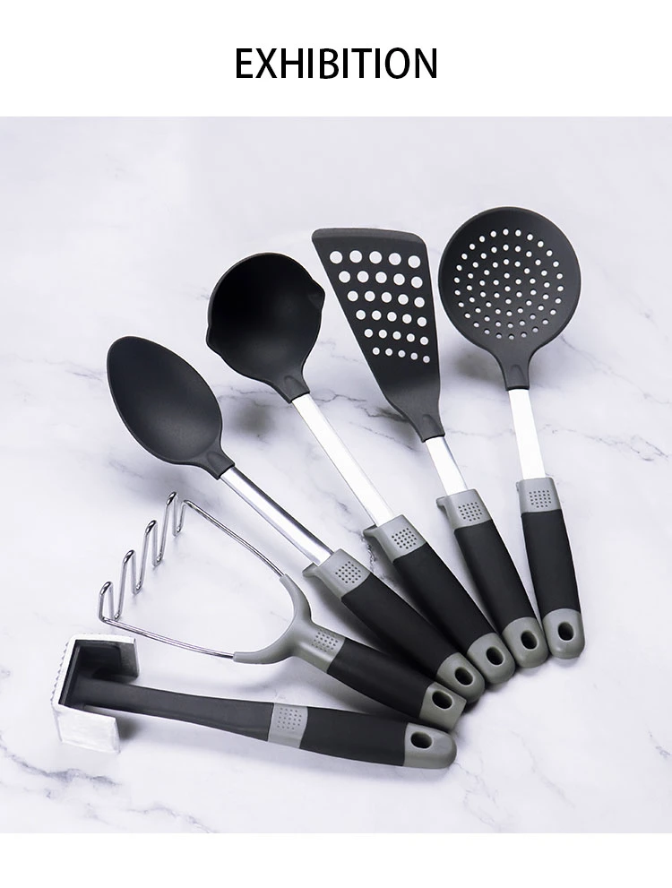 Heat Resistant Cooking Food Grade 6 Piece Nylon Kitchen Utensils