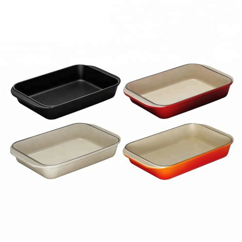 Enamelware Cast Iron Deep Square Baking Dish Nonstick Loaf Pan