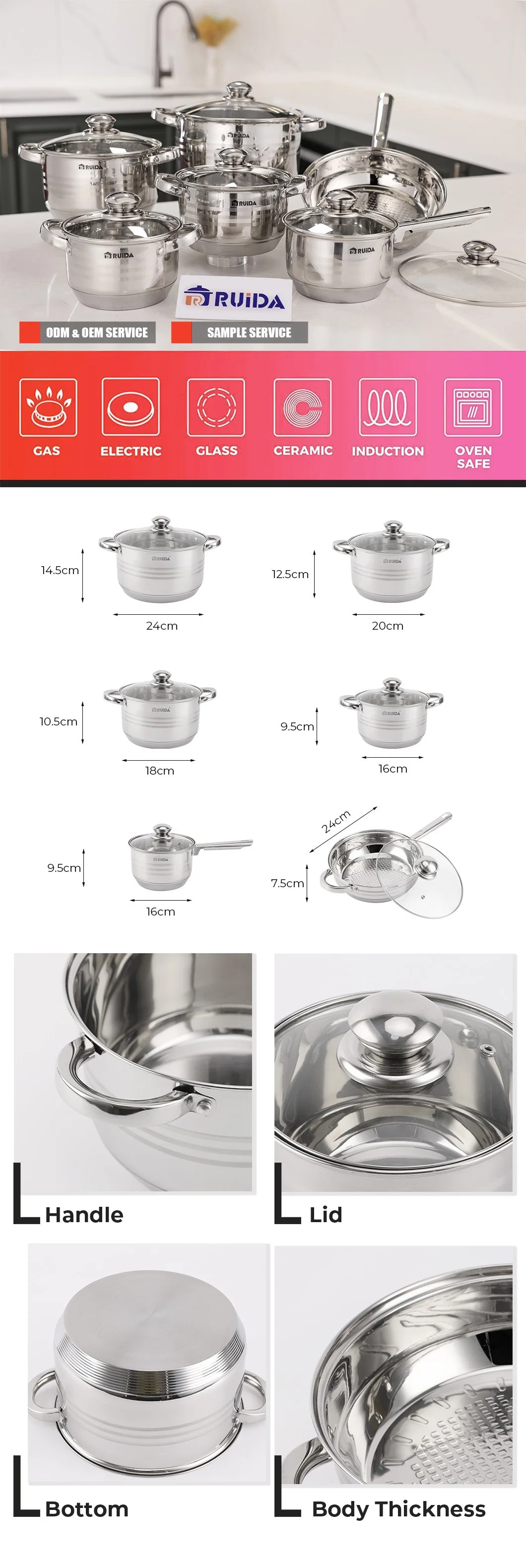 New Products Healthy Kitchenware Stainless Steel Cookware Set Kitchen Utensils