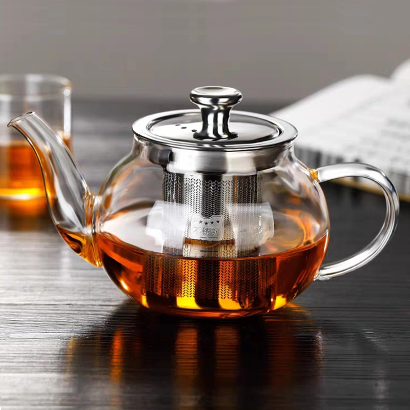 Glass Kettle Pot Warmer Set with Infuser Tableware Dinnerware Kitchenware