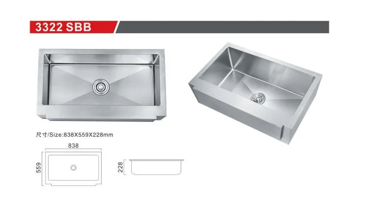 Walnut 3322SBB Popular Kitchen Stainless Steel Sink Double Bowl OEM 304 China Manufacturer Wholesale Bathroom Sink Kitchen Utensils/Accessories