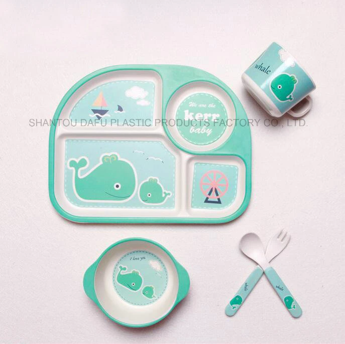 Basic Customization Child Bamboo Fiber Tableware Dinnerware Sets