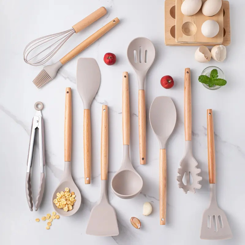 Multifunction Kitchen Storage Utensils Accessories Gadget Cooking Tools with Wooden Handle