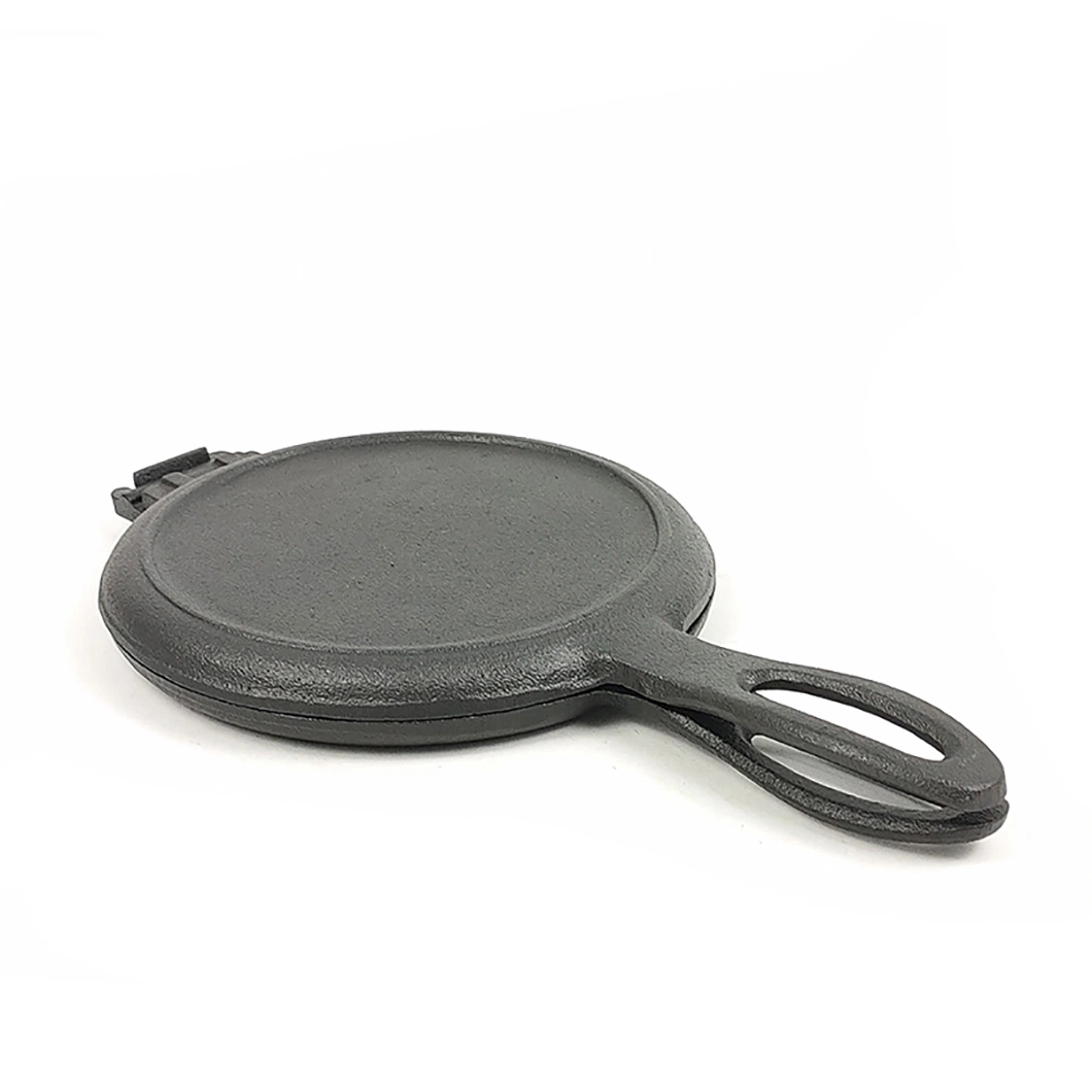 Cast Iron Waffle Pan Black Mold Maker Breakfast Preseasoned Baking Pan for Waffle Cakes