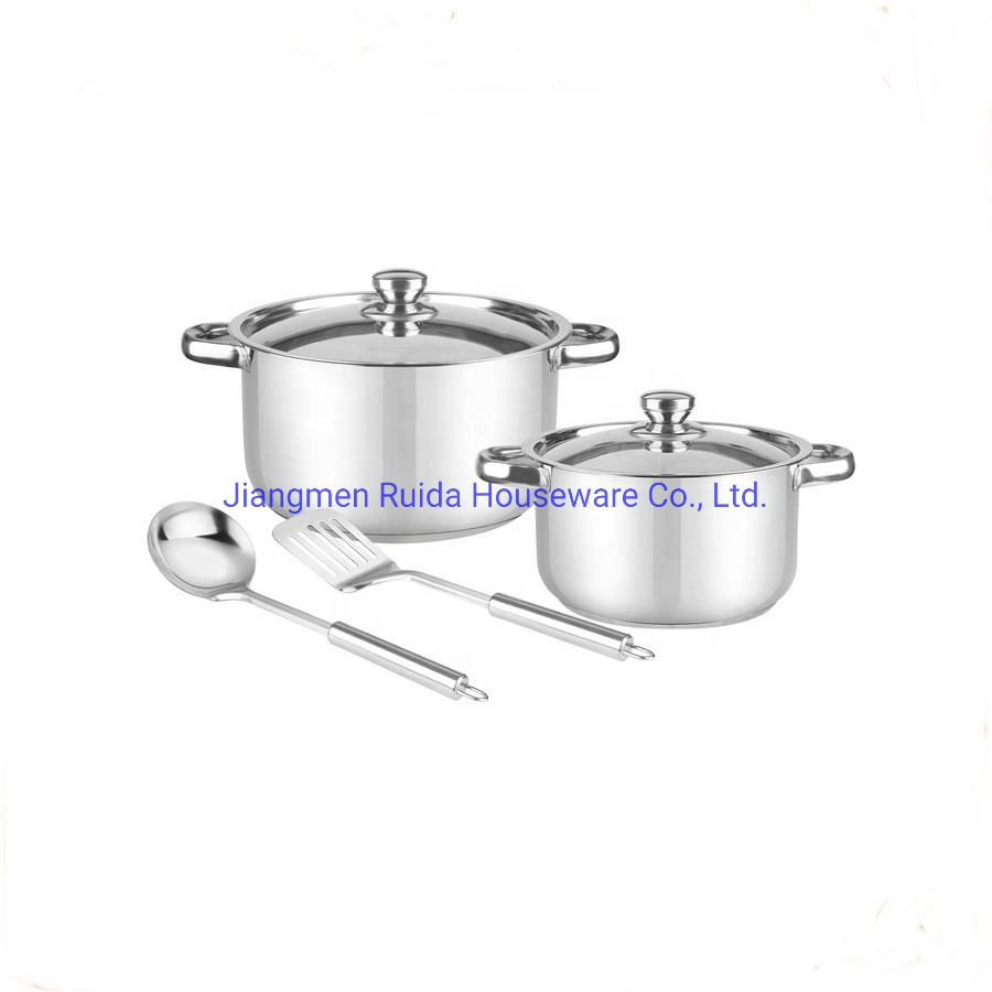 6PCS Cookware Stainless Steel Kitchenware Cooking Utensils with Induction Stove Top