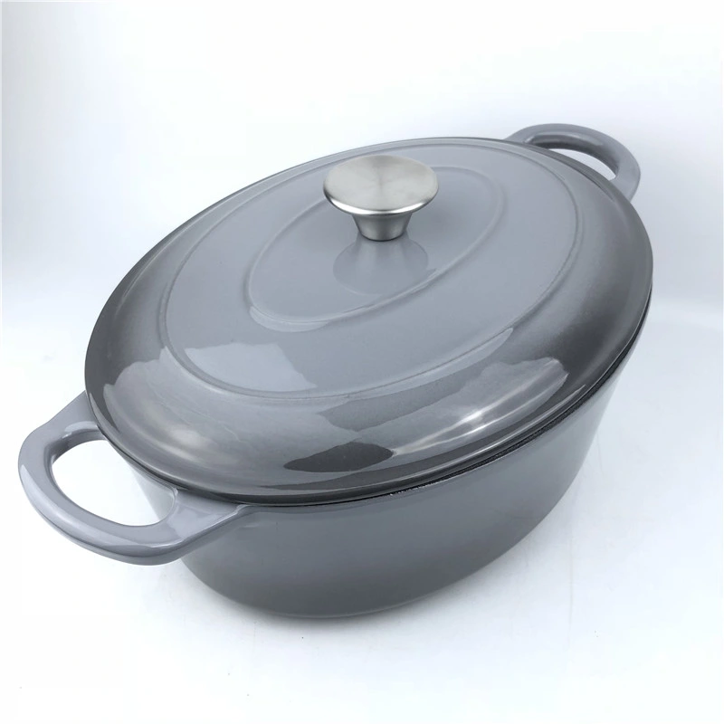 Cast Iron Oval Shape Enamel Cookware/Cast Iron Casserole Pot with Enamel Coating