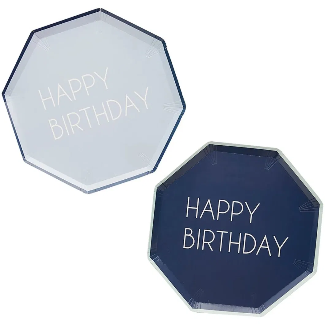 Facotry Manufacturer Cool Boy Birthday Party Supplies Custom Paper Disposable Tableware Set
