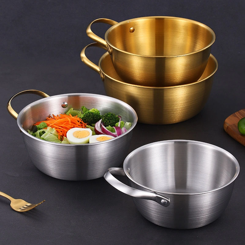 Korea Ramen Pot Fast Noodles Stainless Steel Ramyun with One Handle Camping Cookware for Soup Curry Pasta