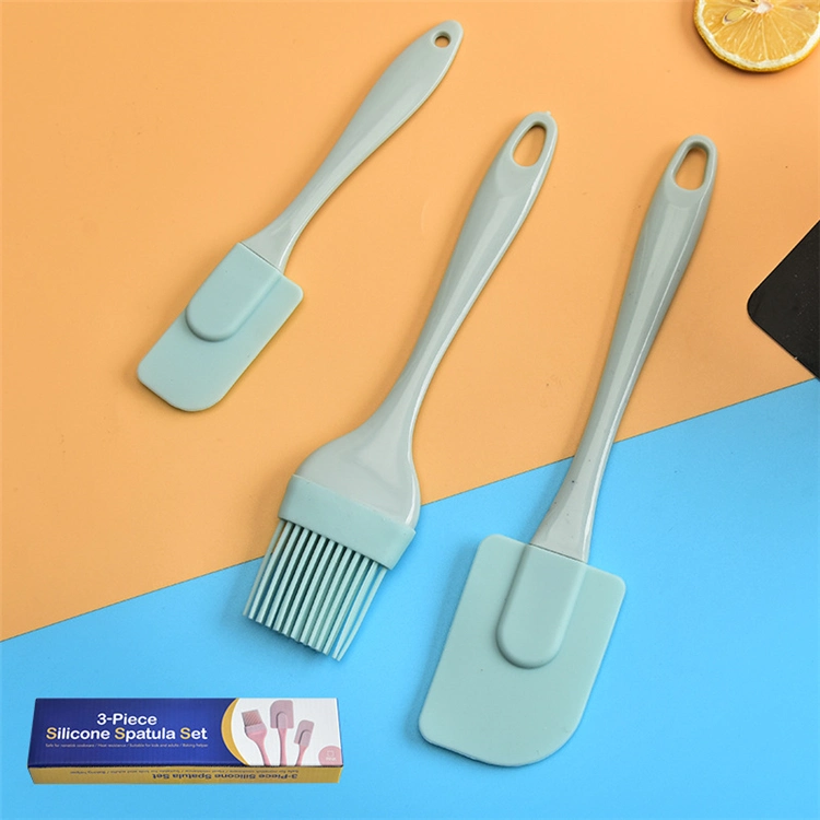 Set of 3 Silicone Heat Resistant Scraper Spatulas Mini Utensils