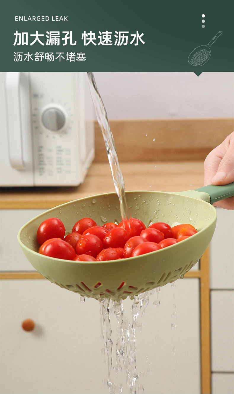 Kitchen Utensils Heat Resistant Silicone Colander Filter Spoon for Noodles Soup