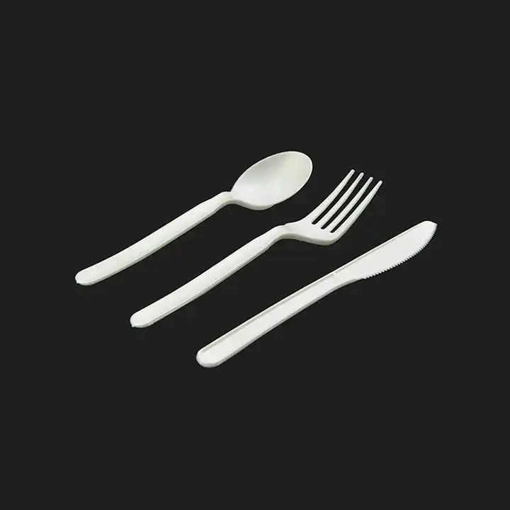 Wholesale Disposable PLA Tableware Spoon Fork and Knife Plastic Cutlery Set