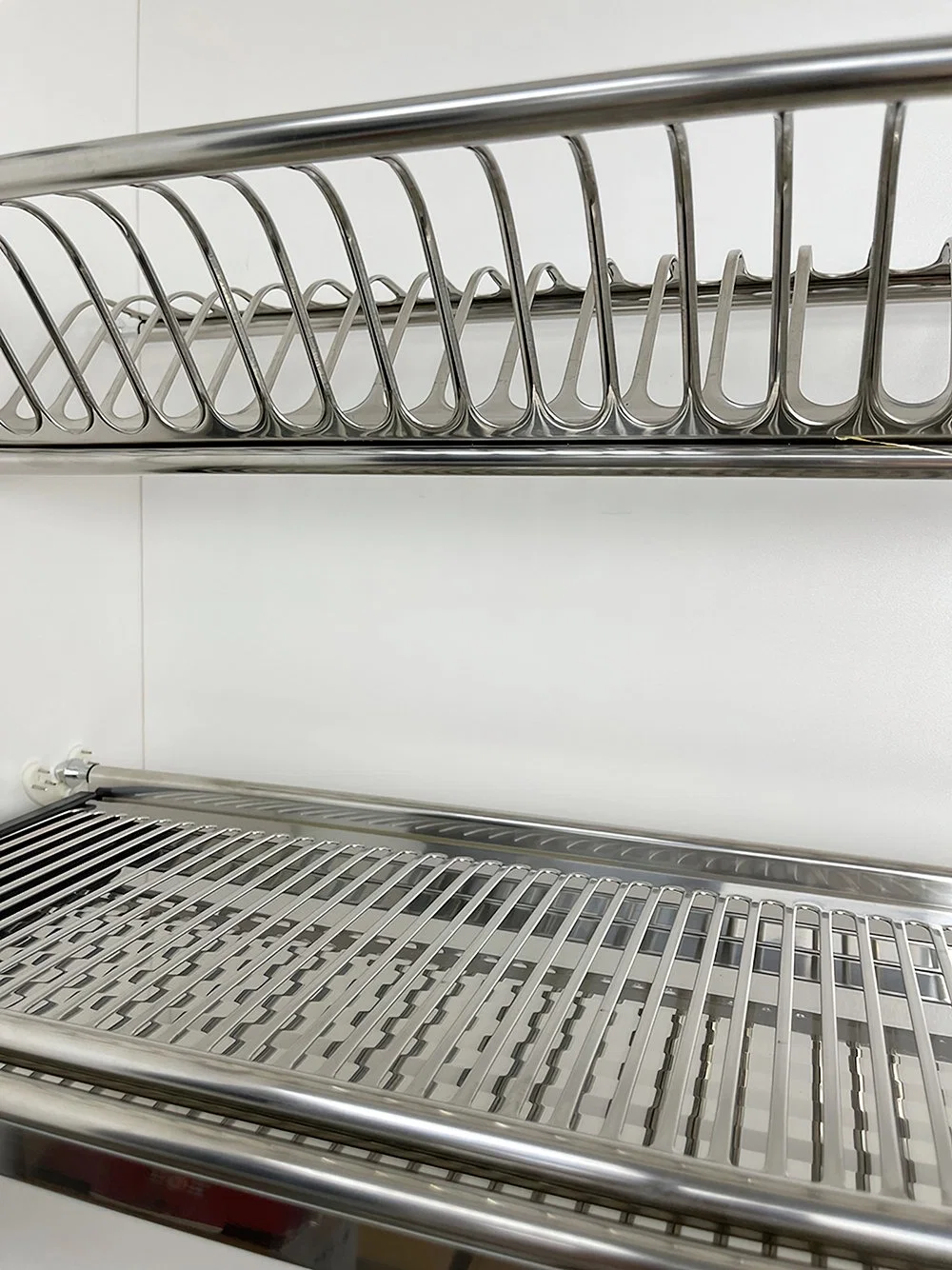 2-Tier Stainless Steel Dish Drying Rack Plate Bowl Storage Organizer