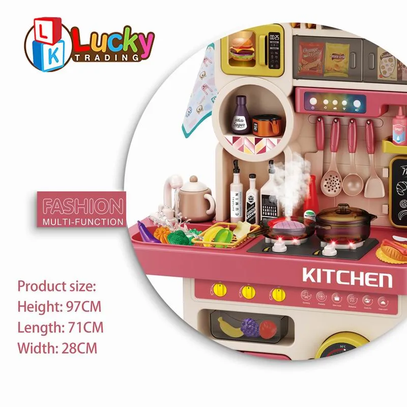 Simulation Kitchen Toy with Spray Pretend Play Food with Toddler