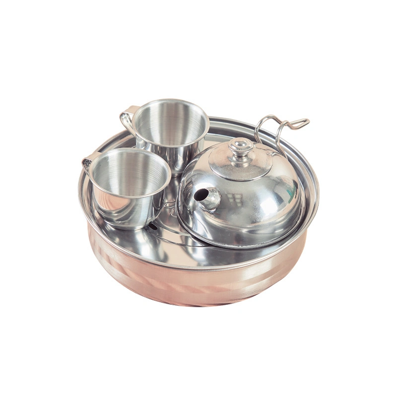 Stainless Steel Utensils Outdoor Camping Kitchen Utensils Toy Kettle Kids Children Tea Coffee Water Set