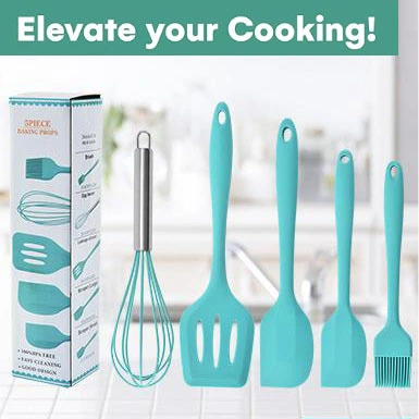 5 PCS Silicone Cooking Baking Utensils Kitchen Utensil Set Kitchen Gadgets Tools Sets