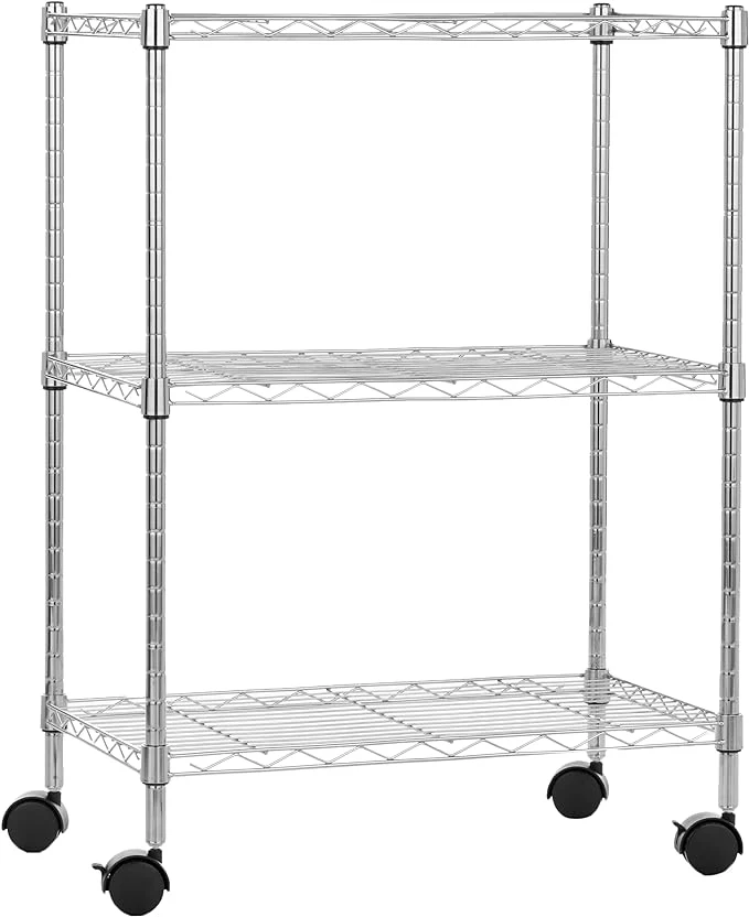 Chrome Metal Rack Wire Shelf Display Home Storage