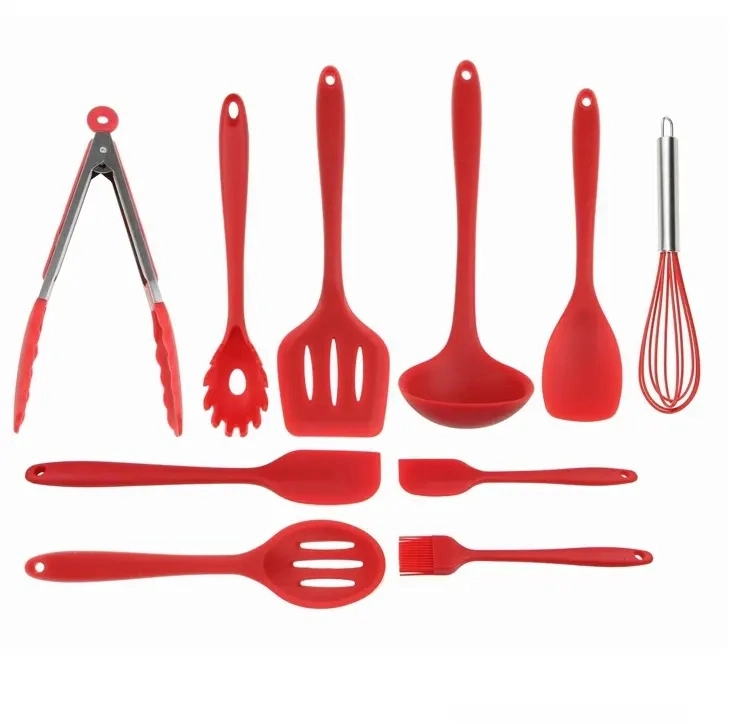 Food Grade Heat-Resistant Non-Stick Silicone Baking Cooking Tool Utensilios Accesorios 10PCS Kitchenware Set Utensil Set Cutlery