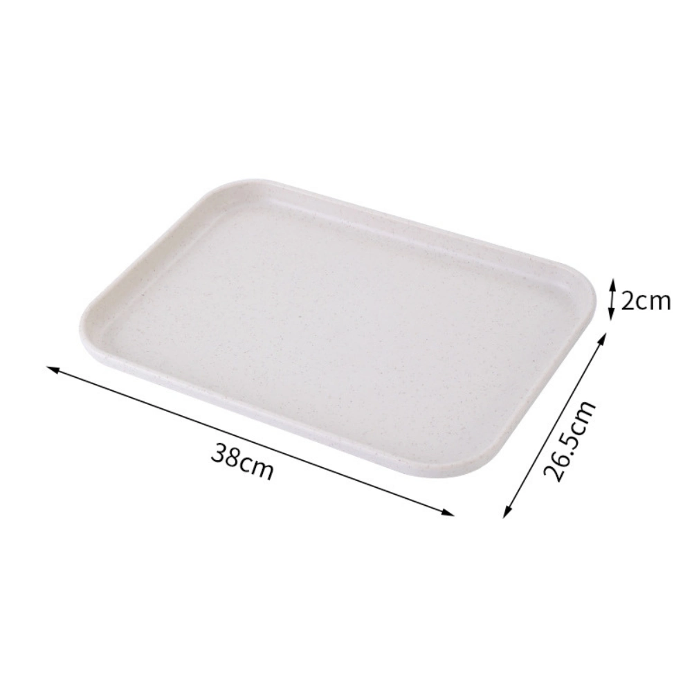 Dessert Plate Wheat Straw Tray Unbreakable Lightweight Dishes Container Storage Organizer Mi25760