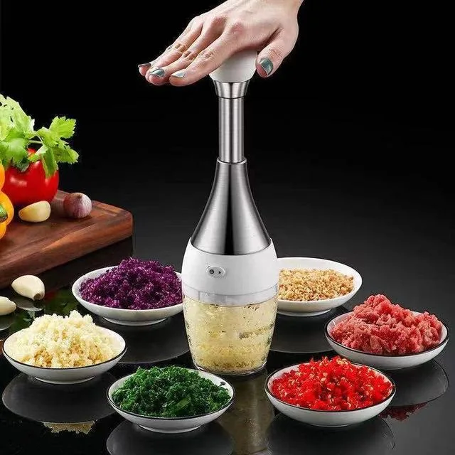 Manual Hand Press Chopper Garlic Grinder Quick Vegetable Shredder Esg15893