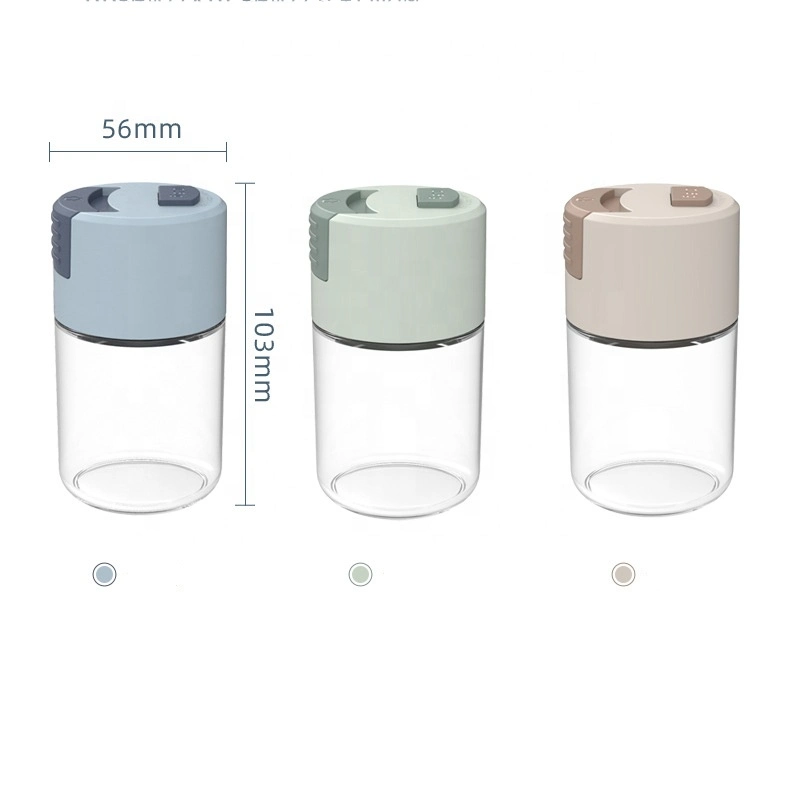 Wholesale Transparent Creative Press Type 100ml Glass Health Controlled Salt Bottle Kitchen Sealed Moisture Proof Metering Quantitative Seasoning Spice Jar