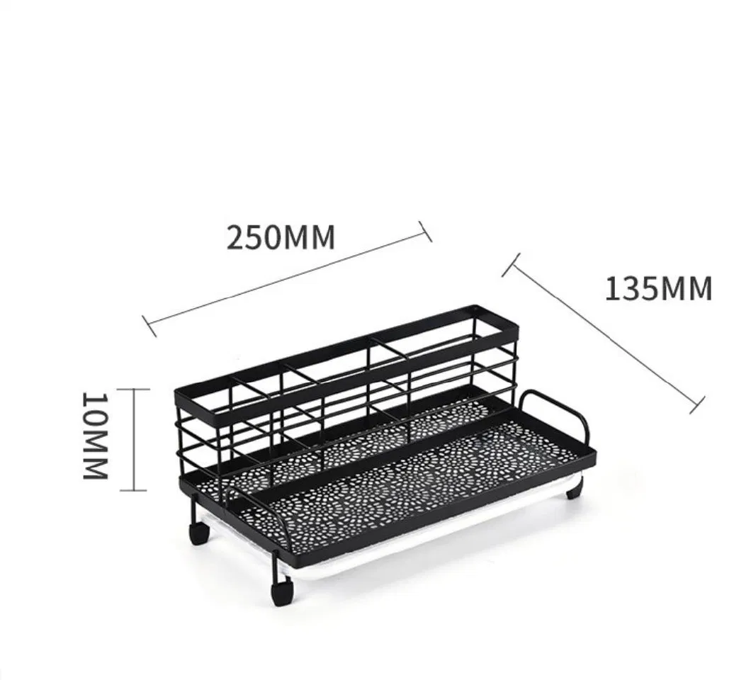 Sink Caddy Kitchen Organizer with Removable Drip Tray for Countertop Dish Rack