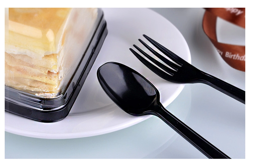 Hot Sale Lot a One-Time Dinnerware Set Plastic Cutlery Set Black Knife Fork Set Gold Tableware Sets