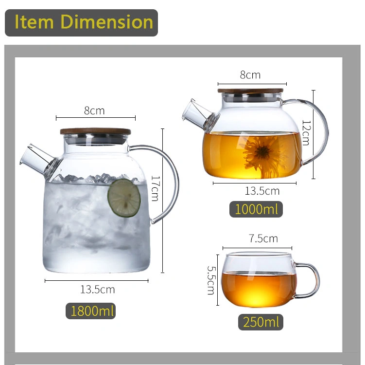 38years Glass Tea Kettle Factory New Style Glass Tea Pot 1000/1800ml