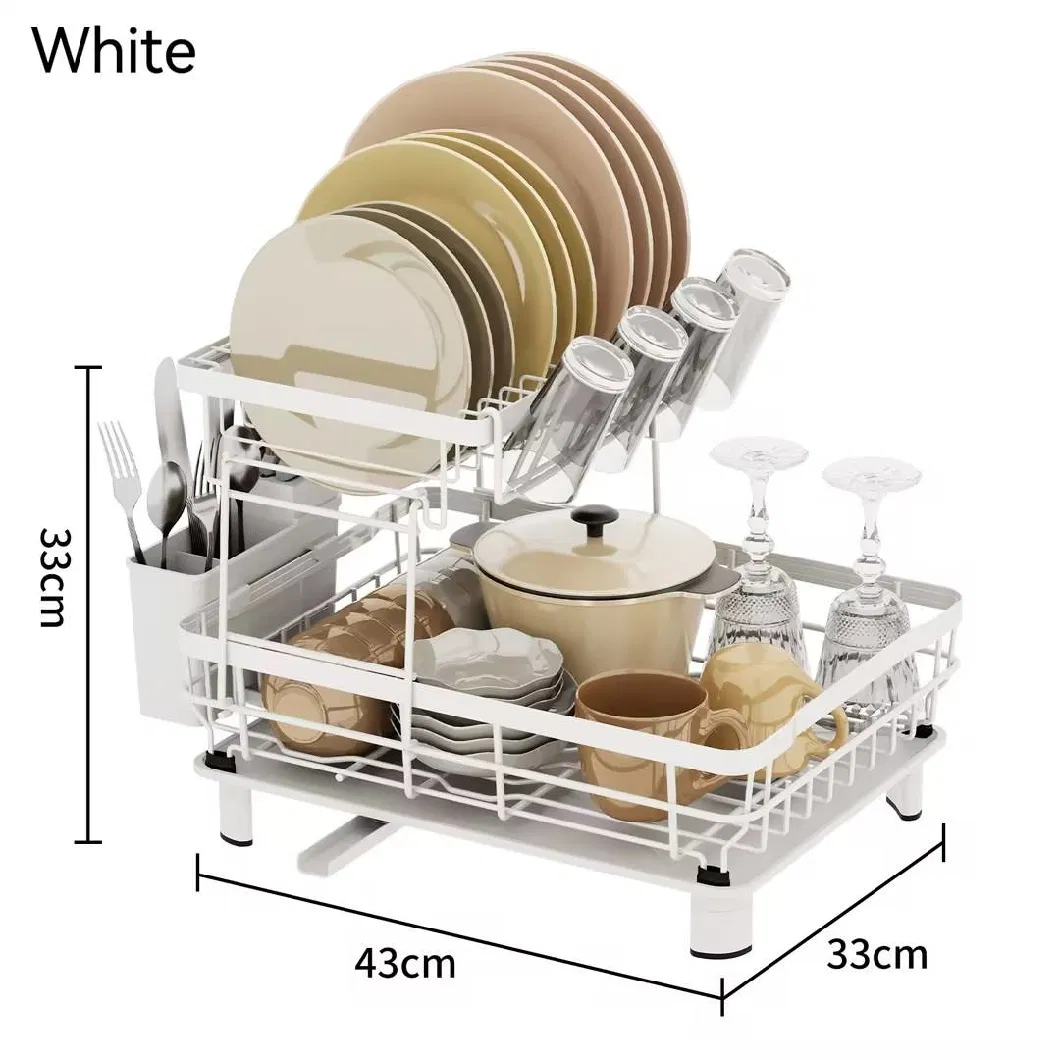 Dish Kitchen Counter Detachable Large Capacity Drainer Storage Organizer Utensil Holder Drying Rack