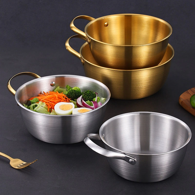 Korea Ramen Pot Fast Noodles Stainless Steel Ramyun with One Handle Camping Cookware for Soup Curry Pasta