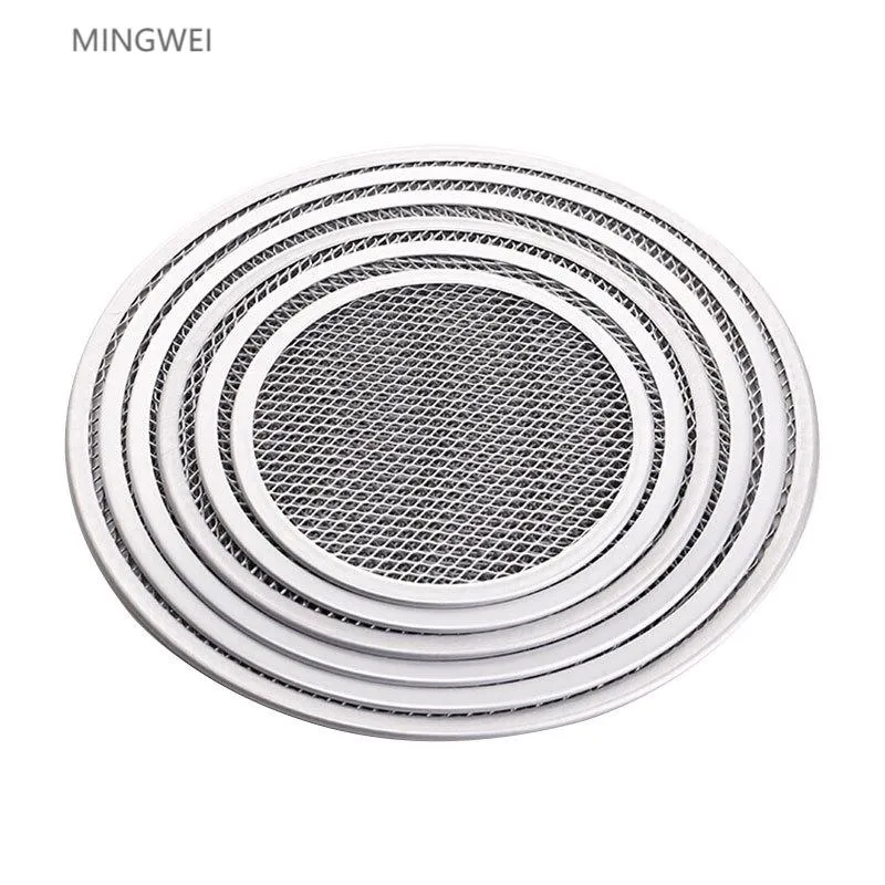 Mingwei Pizza Net Non-Stick Aluminum Flat Mesh Pancake Net Food Grade Pizza Baking Pan