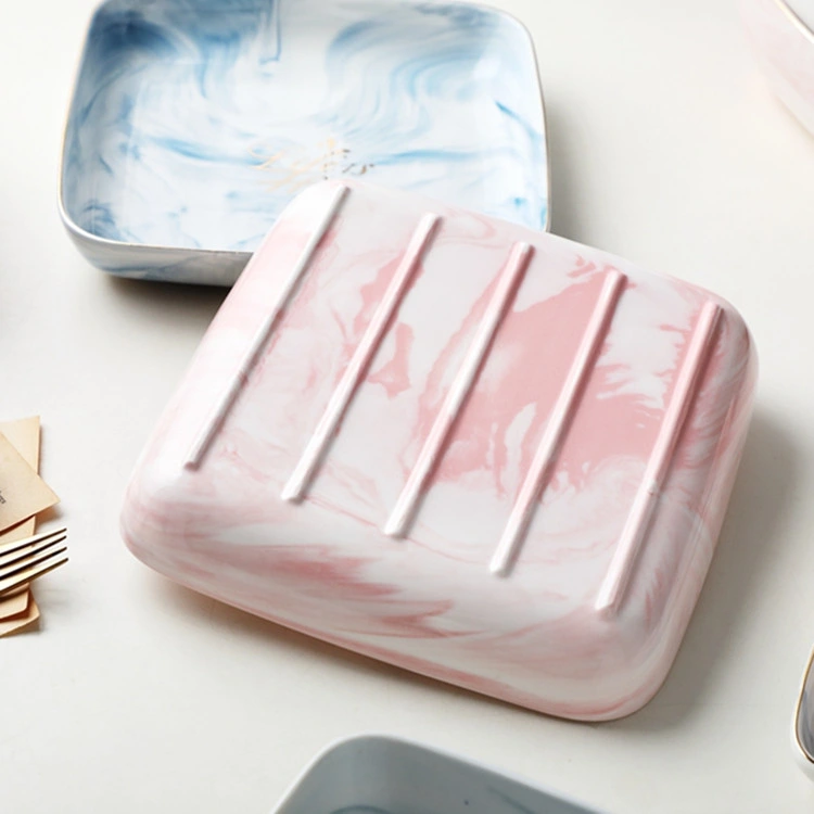 Nordic Ceramic Marble Square Dinnerware Set