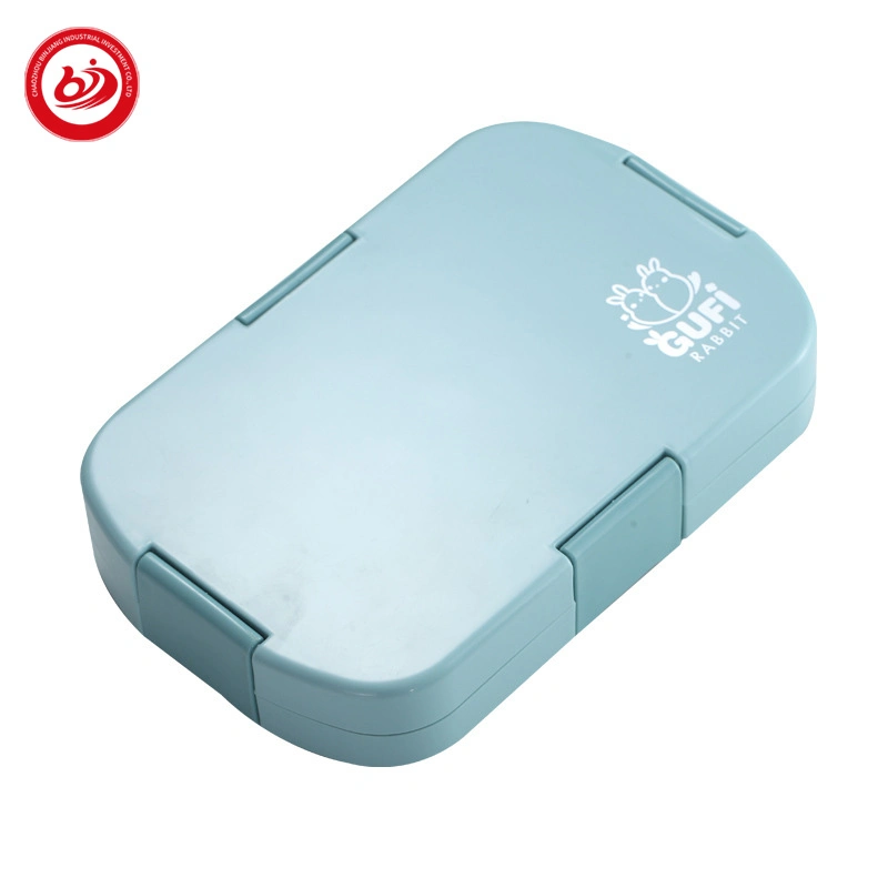 Wholesale 6-Compartment Bento Lunch Box Portable Leak-Proof Plastic School Children Dinnerware Sets Square Shape All-Season Eat