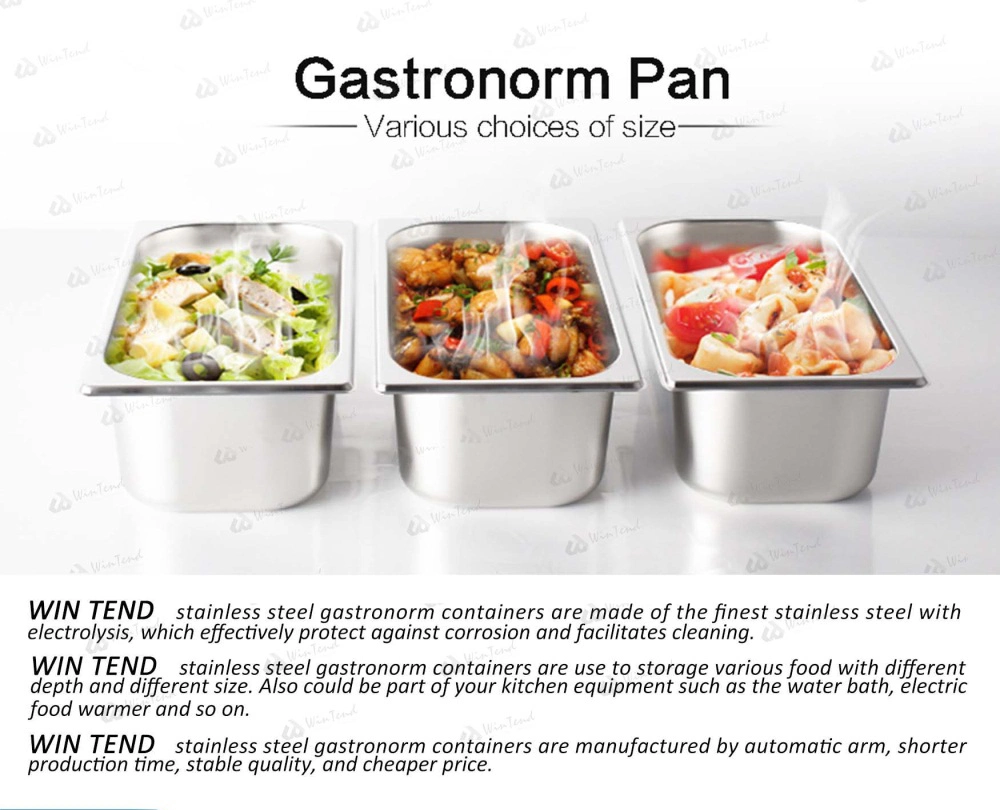Factory Low Price Stainless Steel Food Gastro Norm Gn Pan Container Tray with Silicone Lid for Restaurant Hotel Kitchen Commercial Catering Equipment
