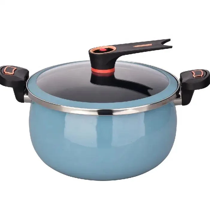 26cm New Enamel Cookware Set Cast Iron Kitchenware Intelligent Micro Pressure Pot